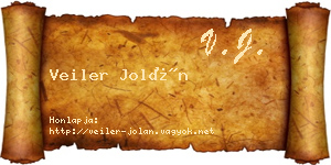 Veiler Jolán névjegykártya